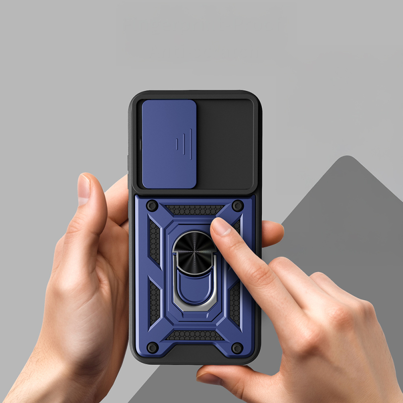Oppo A6 Pro Case with Magnetic Stand and Camera Protection Zore Sliding Vega Cover - 7