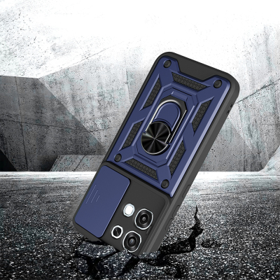 Oppo A6 Pro Kılıf Magnetik Standlı Kamera Korumalı Zore Sürgülü Vega Kapak - 3