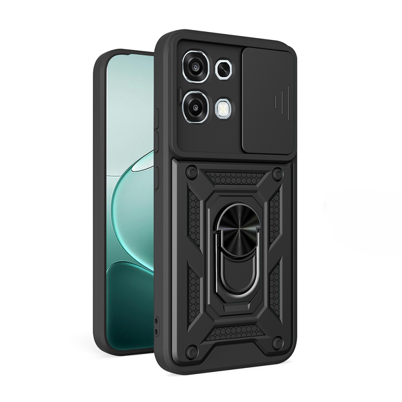 Oppo A6 Pro Kılıf Magnetik Standlı Kamera Korumalı Zore Sürgülü Vega Kapak - 2