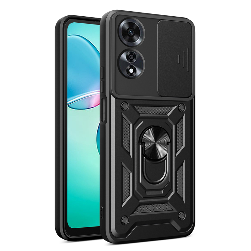 Oppo A60 Case with Magnetic Stand Camera Protection Zore Sliding Vega Cover - 3