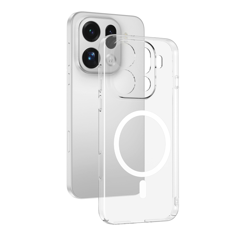 Oppo Find X9 Pro Kamera Korumalı M-Safe Şarj Özellikli Şeffaf Zore London Sert PC Kapak - 1