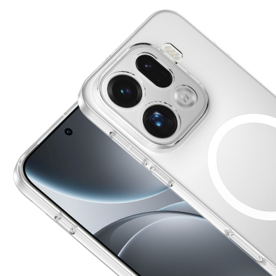 Oppo Find X9 Pro Kamera Korumalı M-Safe Şarj Özellikli Şeffaf Zore London Sert PC Kapak - 3