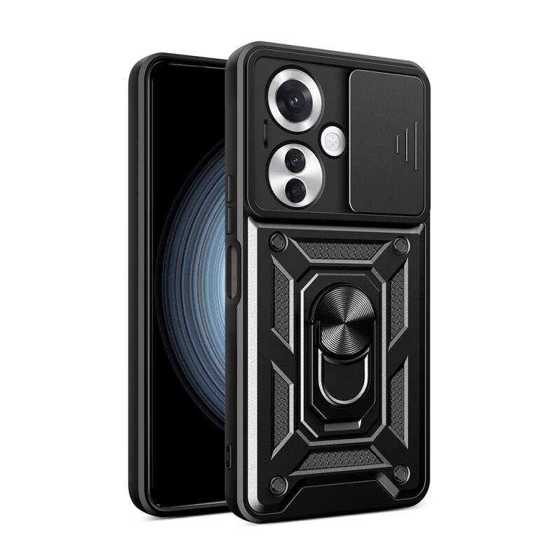 Oppo Reno 11F 5G Case Magnetic Stand Camera Protection Zore Sliding Vega Cover - 8