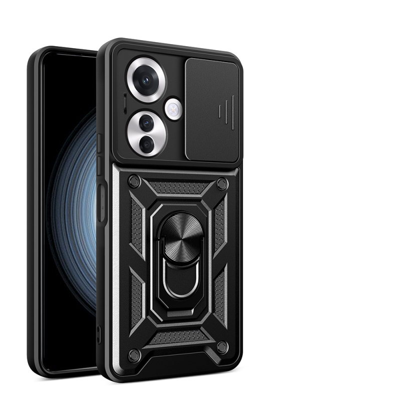 Oppo Reno 11FS Kılıf Magnetik Standlı Kamera Korumalı Zore Sürgülü Vega Kapak - 2