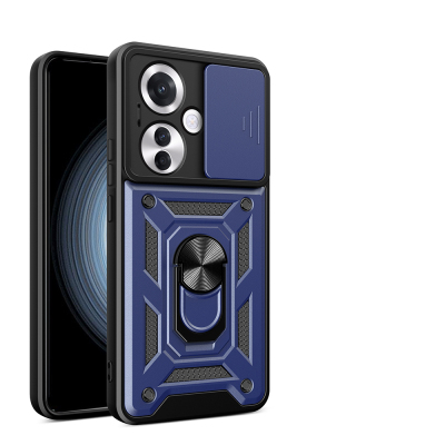 Oppo Reno 11FS Kılıf Magnetik Standlı Kamera Korumalı Zore Sürgülü Vega Kapak - 3