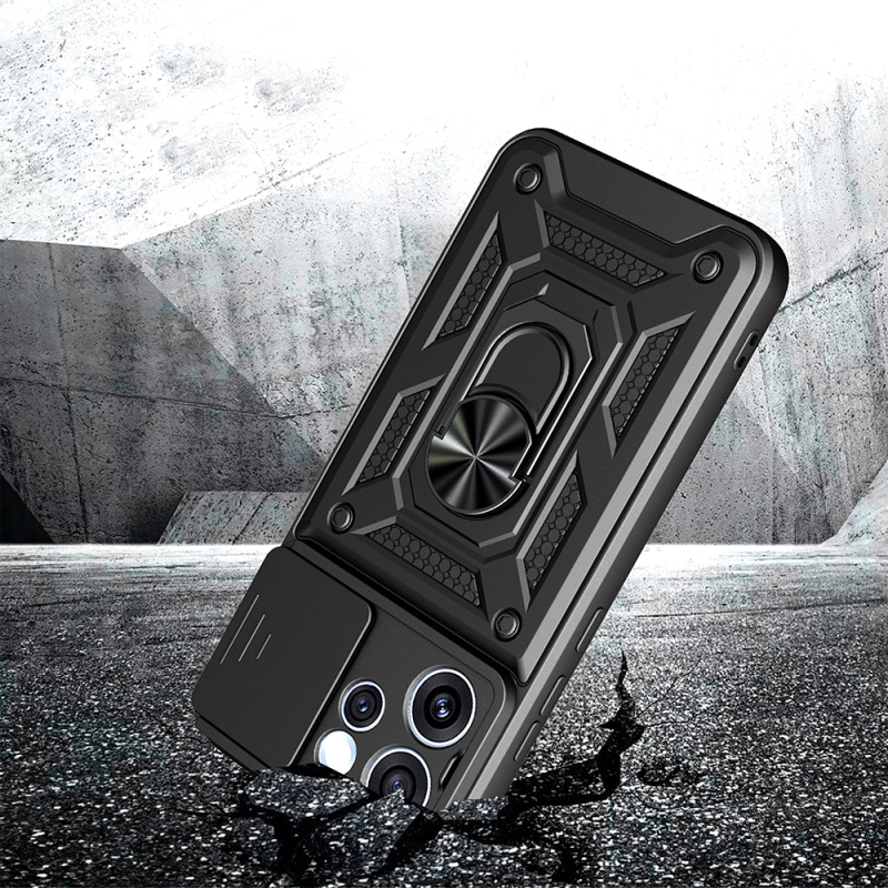 Oppo Reno 15 Pro Case with Magnetic Stand and Camera Protection Zore Sliding Vega Cover - 4