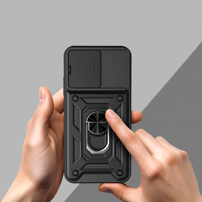 Oppo Reno 15 Pro Kılıf Magnetik Standlı Kamera Korumalı Zore Sürgülü Vega Kapak - 7