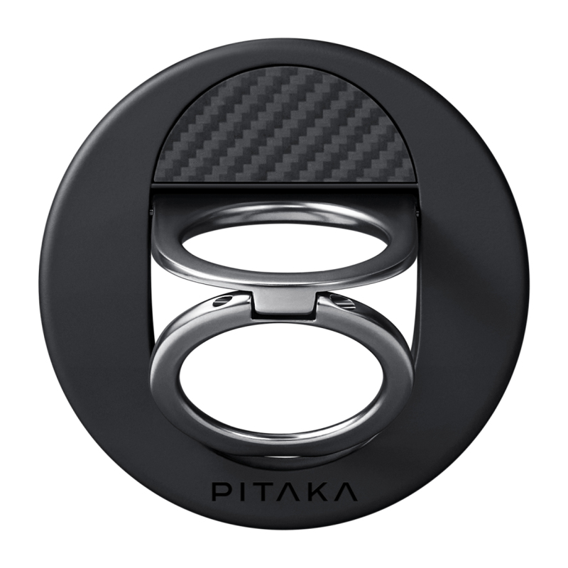 Pitaka 600D Aramid Fiber Classic Series Black-Grey Twill MagEZ Grip 3 Magnetic Ring Stand Phone Holder - 5