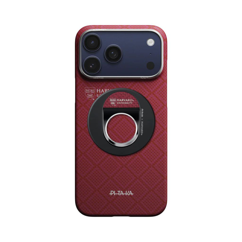 Pitaka Aramid Fiber Harvard Crimson Serisi MagEZ Grip 3 Magnetik Ring Stand Telefon Tutucu - 4