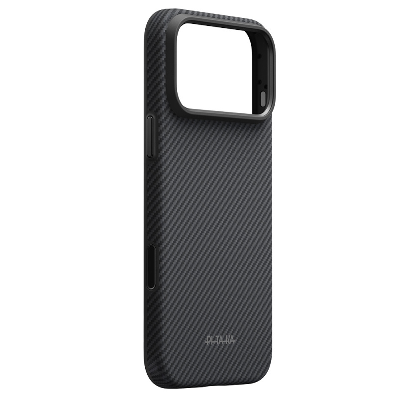 Pitaka Military-Grade Classic Series Case for Apple iPhone 18 Pro – Aramid Carbon Fiber with MagSafe Charging – New Logo Black-Grey Twill Finish - 3