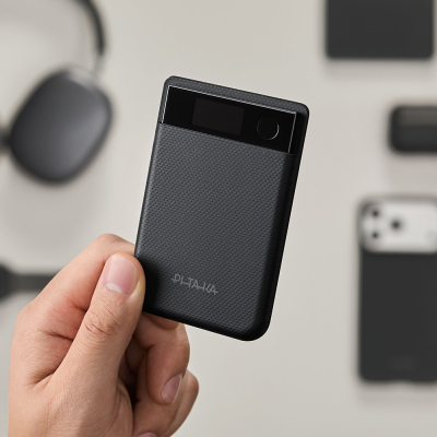 Pitaka Plaud Note Compatible Black Gray Series MagMod Card Holder and Charging Kit - 12