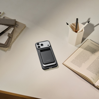 Pitaka Plaud Note Compatible Black Gray Series MagMod Card Holder and Charging Kit - 14