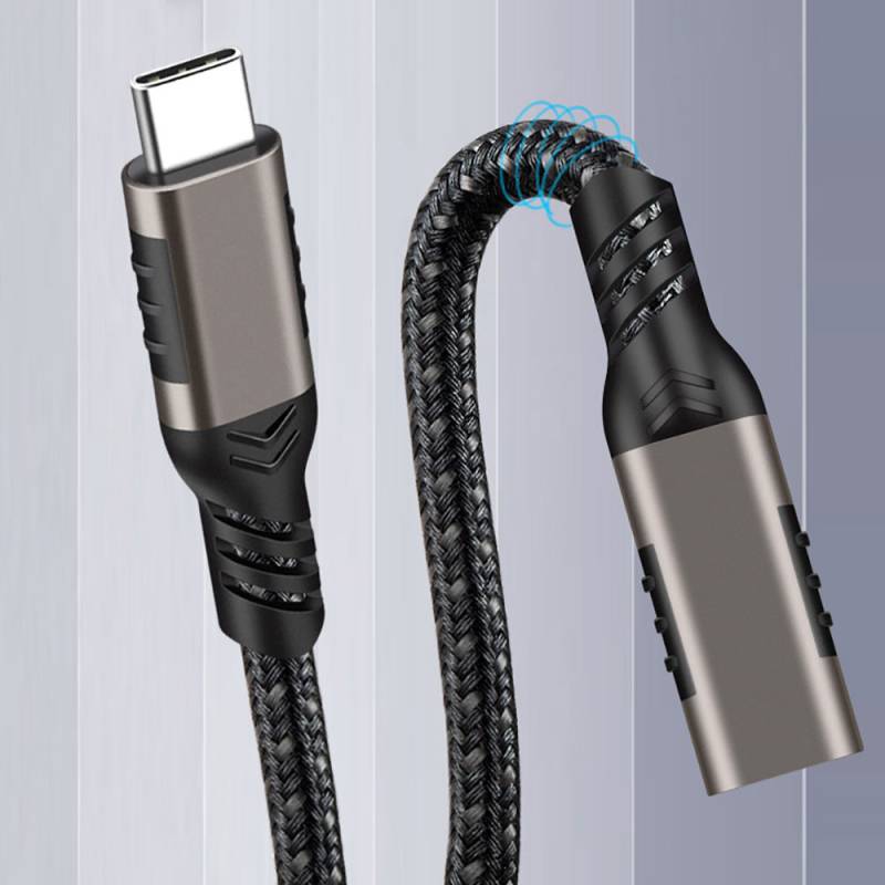 Qgeem Extension USB3.2 Type-C PD Extension Cable 100W 20Gbps 4K@60Hz 0.2 Meter - 3