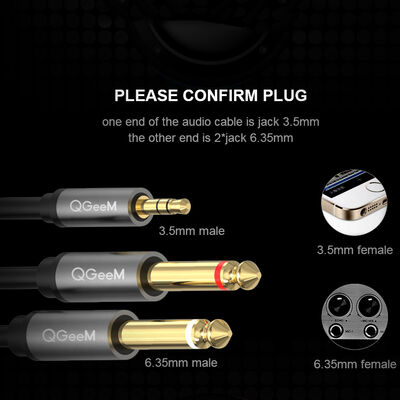 Qgeem QG-AU01 3.5mm To 6.35mm Aux Audio Cable 1M - 8