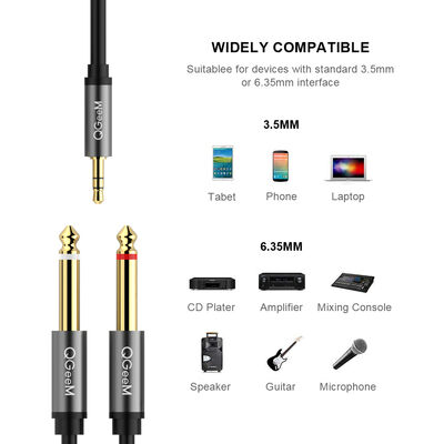 Qgeem QG-AU01 3.5mm To 6.35mm Aux Audio Kablo 1M - 6