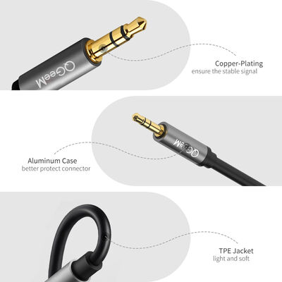 Qgeem QG-AU02 3.5mm To 6.35mm Aux Audio Cable 1.5M - 6
