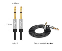 Qgeem QG-AU03 6.35mm Aux Audio Cable 1.5M - 5