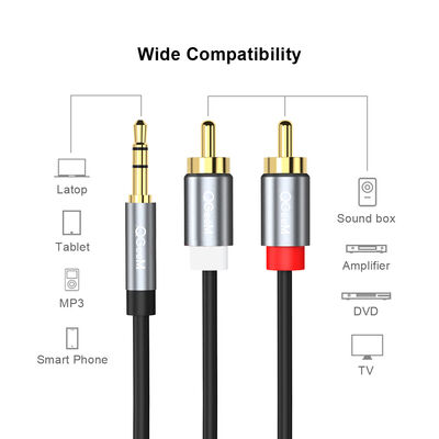 Qgeem QG-AU09 3.5mm To RCA Aux Audio Cable 1.5M - 2
