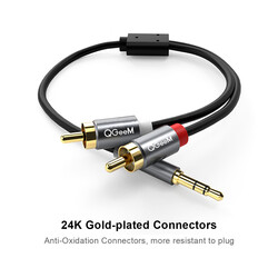 Qgeem QG-AU09 3.5mm To RCA Aux Audio Kablo 5M - 3