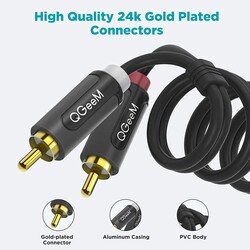Qgeem QG-AU12 Dual RCA Aux Audio Kablo 3.05M - 4
