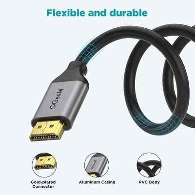 Qgeem QG-AV17 Video and Audio Transmitter HDMI Cable 2.1 Version 8K HD Quality 48Gbps 1.83 meters - 5