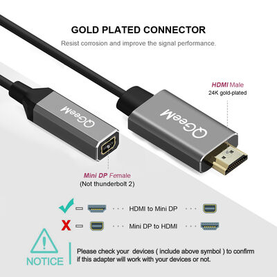 Qgeem QG-HD02 HDMI To Mini Display Port Dönüştürücü - 4
