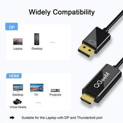 Qgeem QG-HD22 Display Port To HDMI Cable - 6
