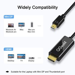 Qgeem QG-HD23 Mini Display Port To HDMI Cable - 6