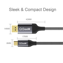 Qgeem QG-UA13 Type-C To Display Port Kablo 3M - 13