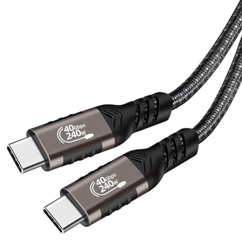 Qgeem QG01 Type-C to Type-C USB4 PD Data Cable 240W 40Gbps 8K@60Hz 0.2 Meter - 3