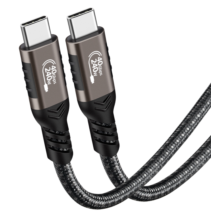 Qgeem QG01 Type-C to Type-C USB4 PD Data Cable 240W 40Gbps 8K@60Hz 0.2 Meter - 4