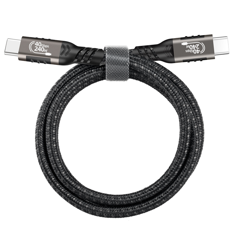 Qgeem QG01 Type-C to Type-C USB4 PD Data Cable 240W 40Gbps 8K@60Hz 0.2 Meter - 8