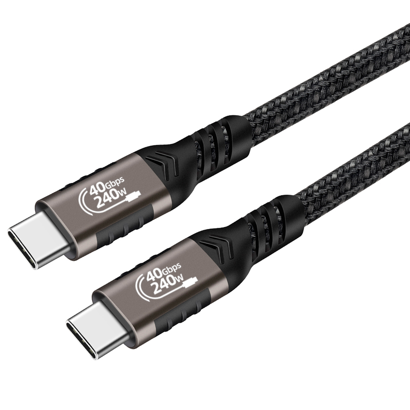 Qgeem QG01 Type-C to Type-C USB4 PD Data Cable 240W 40Gbps 8K@60Hz 0.2 Meter - 1