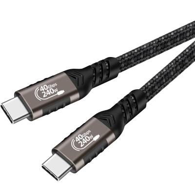 Qgeem QG01 Type-C to Type-C USB4 PD Data Cable 240W 40Gbps 8K@60Hz 0.2 Meter - 2