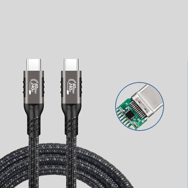 Qgeem QG01 Type-C to Type-C USB4 PD Data Cable 240W 40Gbps 8K@60Hz 0.5 Meter - 9