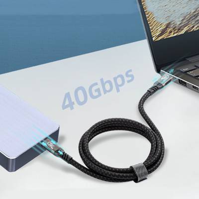 Qgeem QG01 Type-C to Type-C USB4 PD Data Cable 240W 40Gbps 8K@60Hz 0.5 Meter - 12