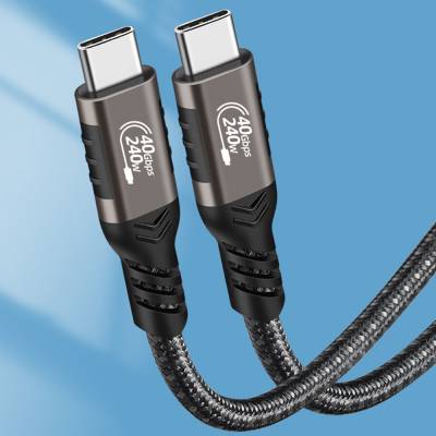 Qgeem QG01 Type-C to Type-C USB4 PD Data Kablosu 240W 40Gbps 8K@60Hz 0.5 Metre - 14