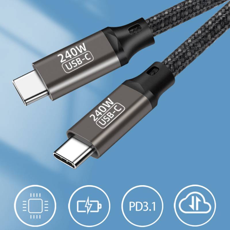 Qgeem QG02 Type-C to Type-C PD3.1 Data Cable 240W 480Mbps 0.5 Meter - 14
