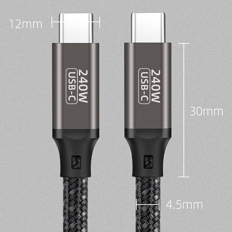 Qgeem QG02 Type-C to Type-C PD3.1 Data Cable 240W 480Mbps 0.5 Meter - 15