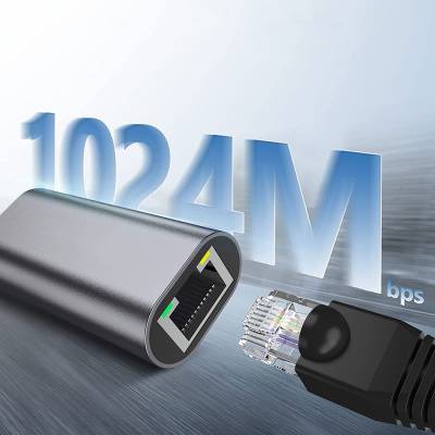 Qgeem QG04 Type-C to RJ45 Ethernet Dönüştürücü Kablo 1024Mbps 22cm - 3