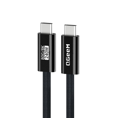 Qgeem QG05 Type-C to Type-C USB5 PD Data Kablosu 240W 80Gbps 8K@60Hz 1.2 Metre - 1