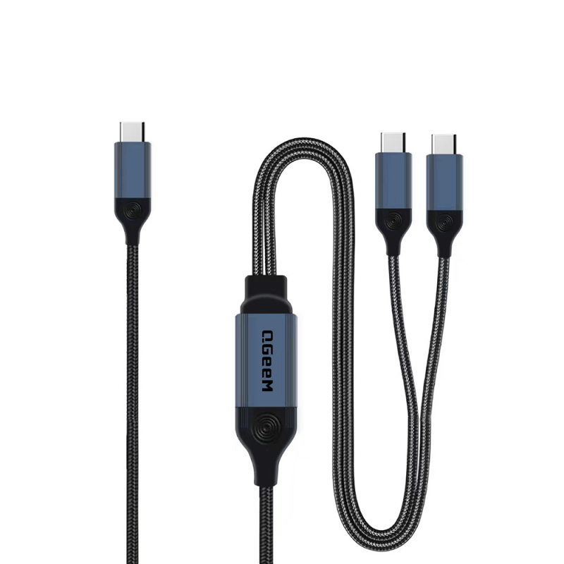 Qgeem Type-C to Type-C 2in1 Data Cable 140W 480Mbps 1.2M - 2