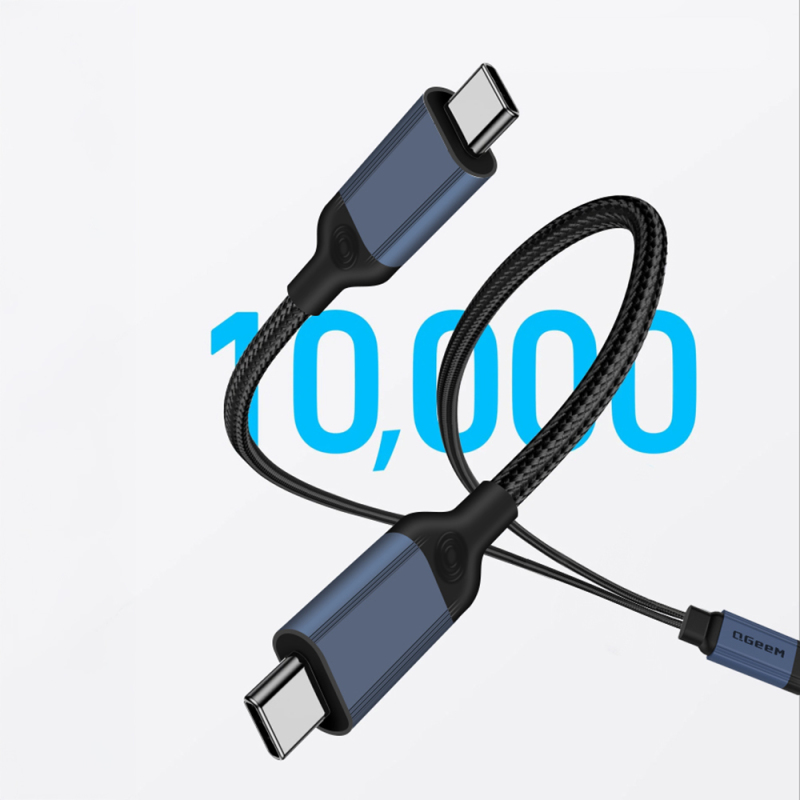Qgeem Type-C to Type-C 2in1 Data Kablosu 140W 480Mbps 1.2M - 4