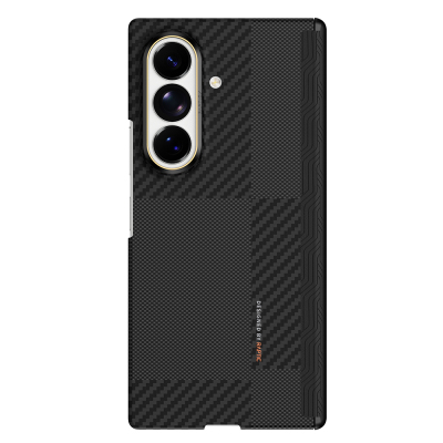 Raptic Aramid SkinPro Series Carbon Cover for Galaxy Z Fold 8 Ultra with Metal Camera Frame and M-Safe Charging Support - 1