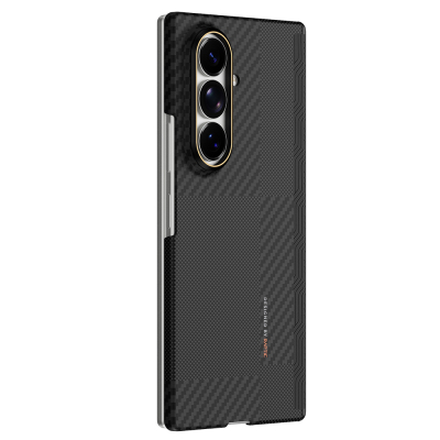 Raptic Aramid SkinPro Series Carbon Cover for Galaxy Z Fold 8 Ultra with Metal Camera Frame and M-Safe Charging Support - 3