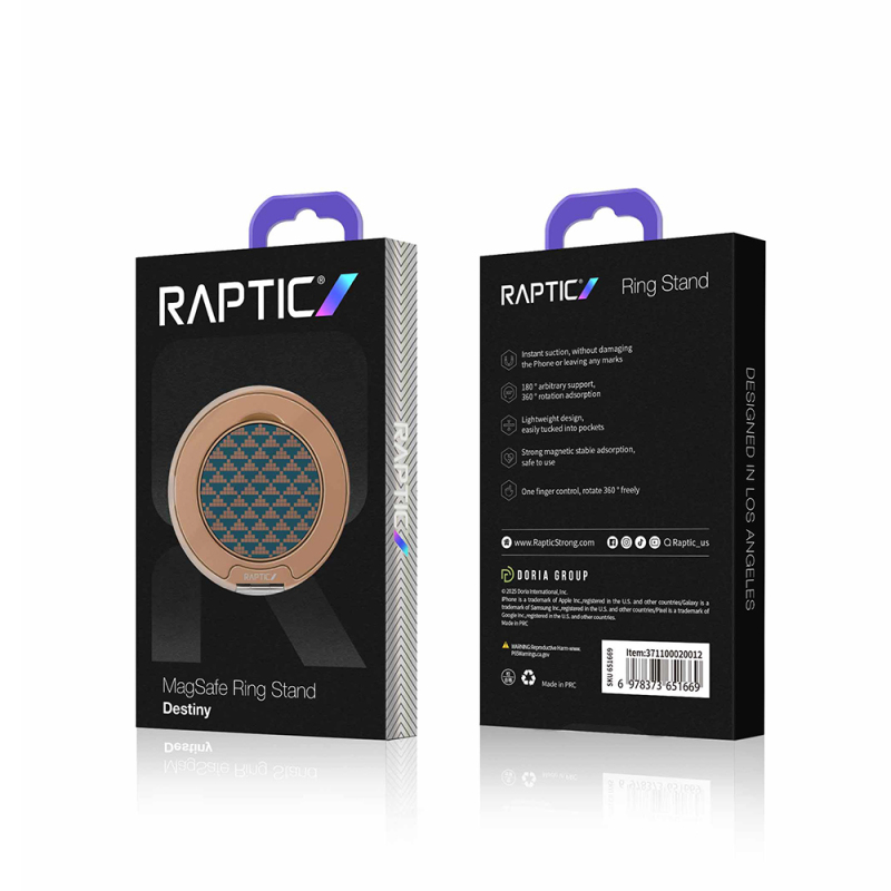 Raptic FreeFlow Destiny Serisi 360 Derece Dönebilen Magnetik Ring Stand Telefon Tutucu - 5