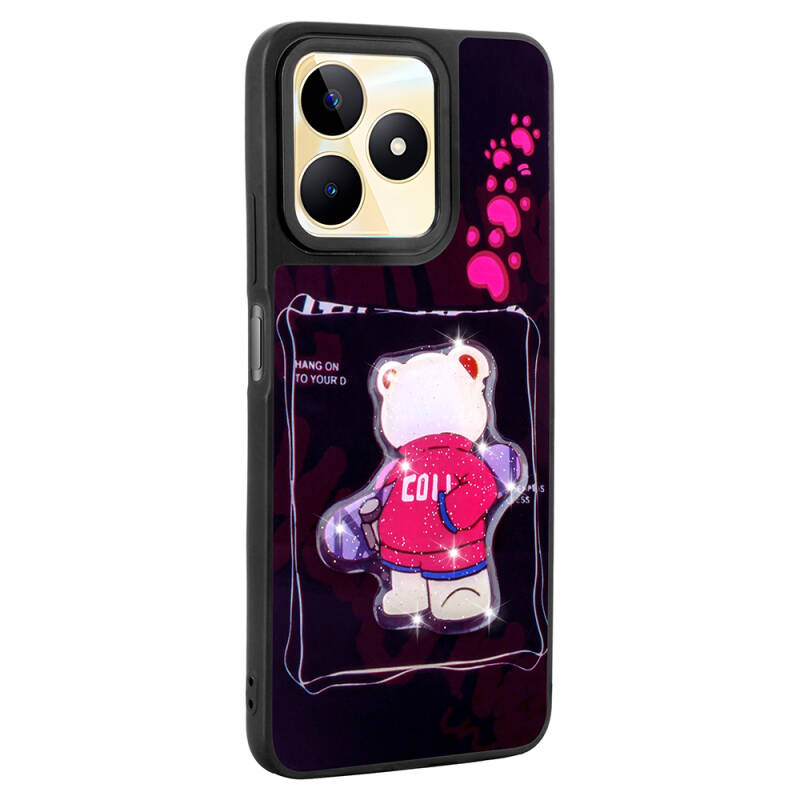 Realme C53 4G Case Shining Embossed Zore Amas Silicone Cover with Iconic Figure - 5