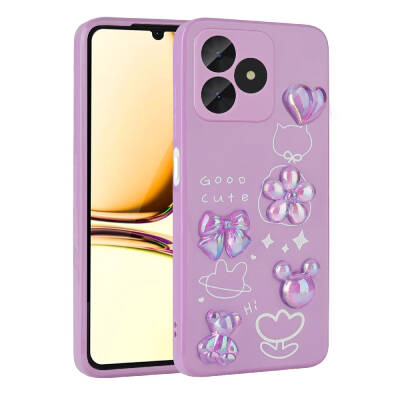 Realme C53 Case Relief Figured Shiny Zore Toys Silicone Cover - 4