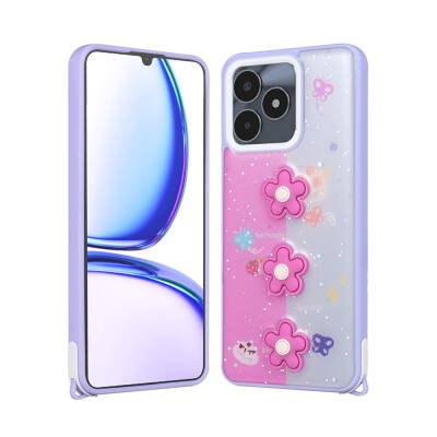 Realme C53 Case Shining Glitter Relief Figured Zore Cevze Cover - 1