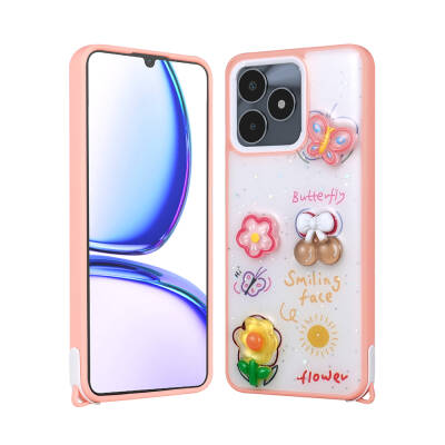 Realme C53 Case Shining Glitter Relief Figured Zore Cevze Cover - 3